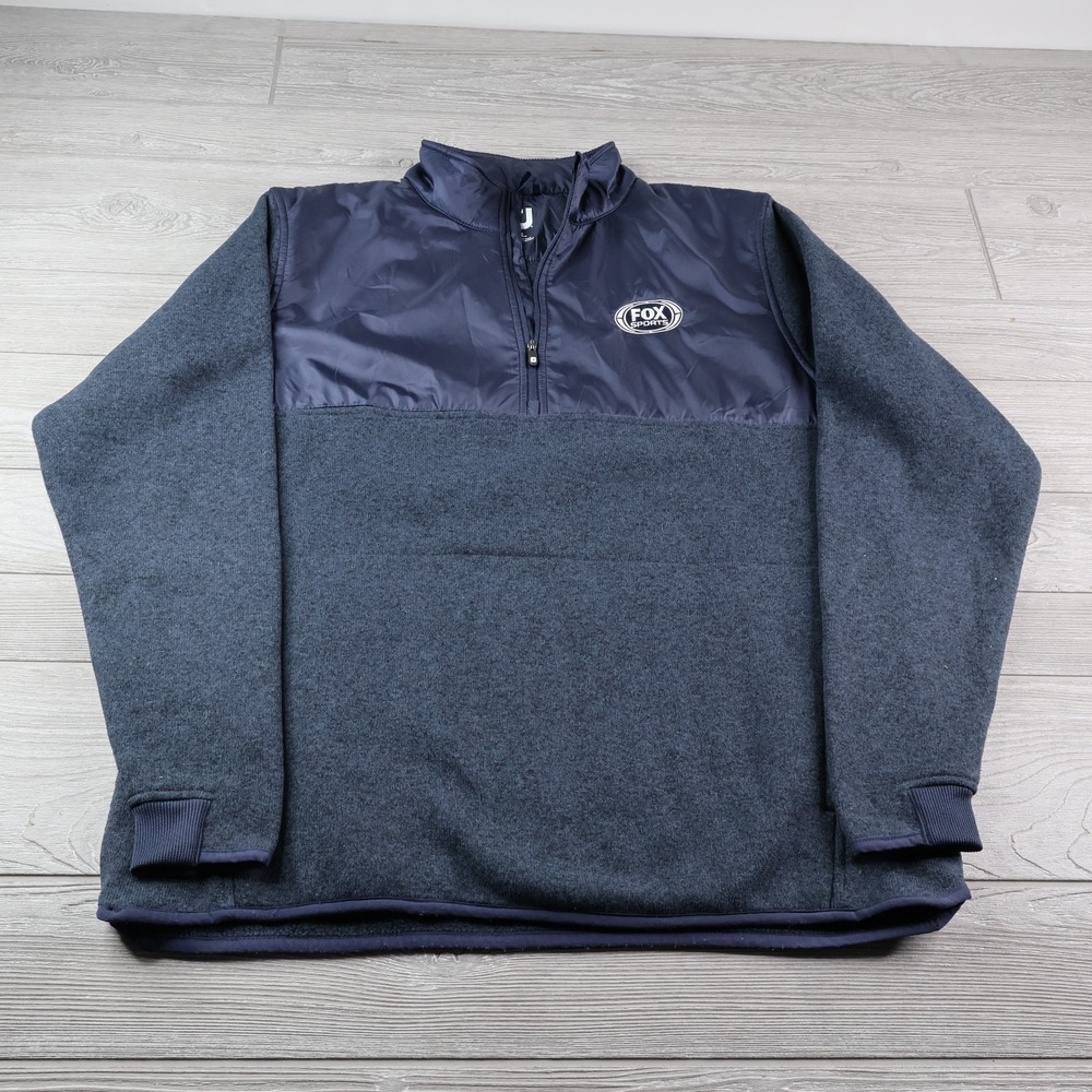 FootJoy Pullover Mens XL Blue 1/4 Zip Hybrid Fleece Golf Sweater Fox Sports